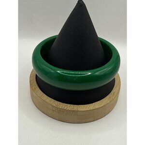 Vintage Emerald Green Chunky Bangle MCM Retro Acrylic Resin Bracelet